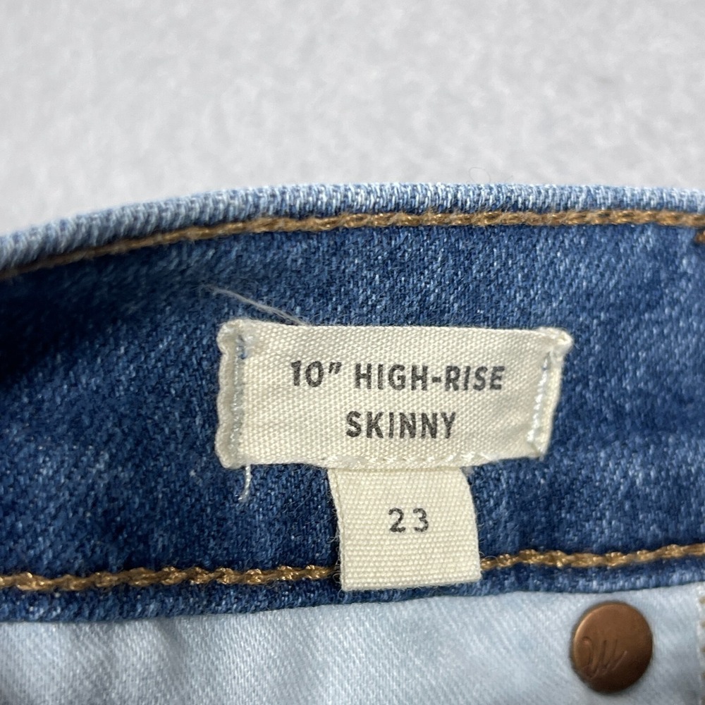 Madewell Jeans Women Size 23 10 High Rise Skinny Button Fly Blue Denim Minimal - Picture 8 of 12